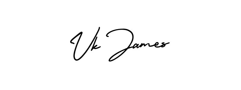 Use a signature maker to create a handwritten signature online. With this signature software, you can design (AmerikaSignatureDemo-Regular) your own signature for name Vk James. Vk James signature style 3 images and pictures png