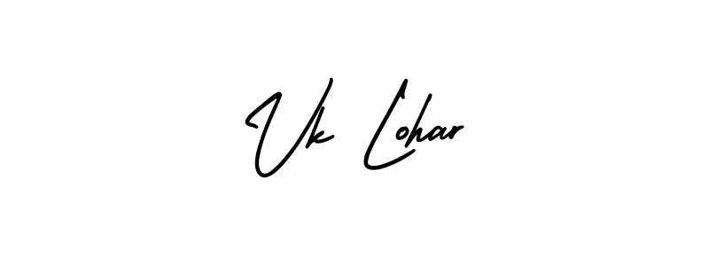 How to make Vk Lohar name signature. Use AmerikaSignatureDemo-Regular style for creating short signs online. This is the latest handwritten sign. Vk Lohar signature style 3 images and pictures png