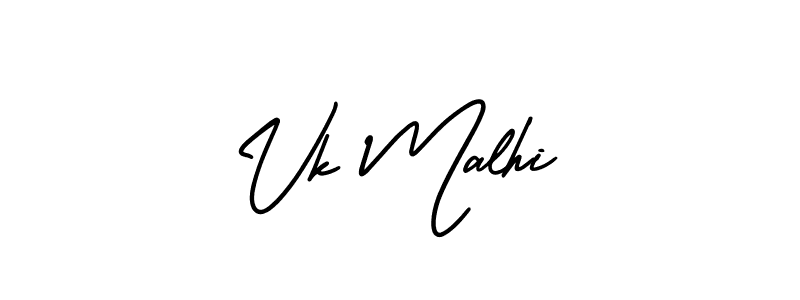 Make a short Vk Malhi signature style. Manage your documents anywhere anytime using AmerikaSignatureDemo-Regular. Create and add eSignatures, submit forms, share and send files easily. Vk Malhi signature style 3 images and pictures png
