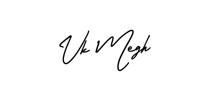 You should practise on your own different ways (AmerikaSignatureDemo-Regular) to write your name (Vk Megh) in signature. don't let someone else do it for you. Vk Megh signature style 3 images and pictures png