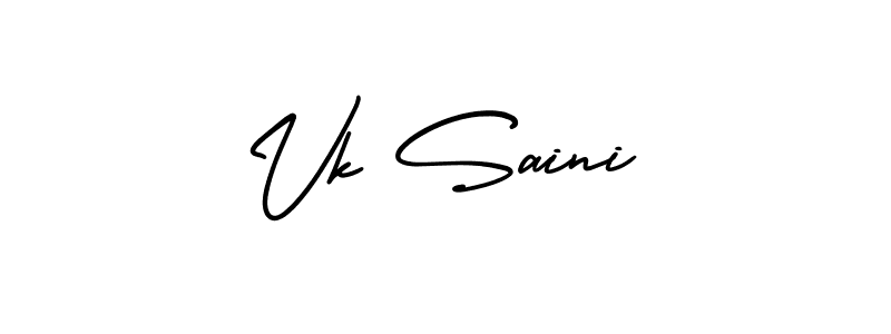 You should practise on your own different ways (AmerikaSignatureDemo-Regular) to write your name (Vk Saini) in signature. don't let someone else do it for you. Vk Saini signature style 3 images and pictures png