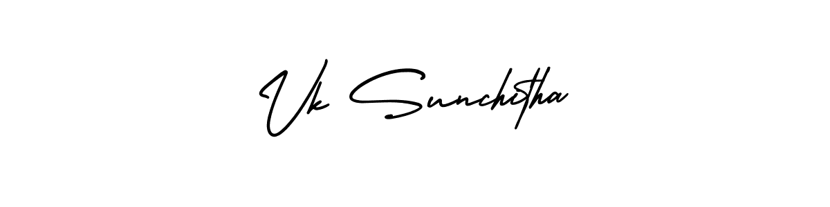 Create a beautiful signature design for name Vk Sunchitha. With this signature (AmerikaSignatureDemo-Regular) fonts, you can make a handwritten signature for free. Vk Sunchitha signature style 3 images and pictures png