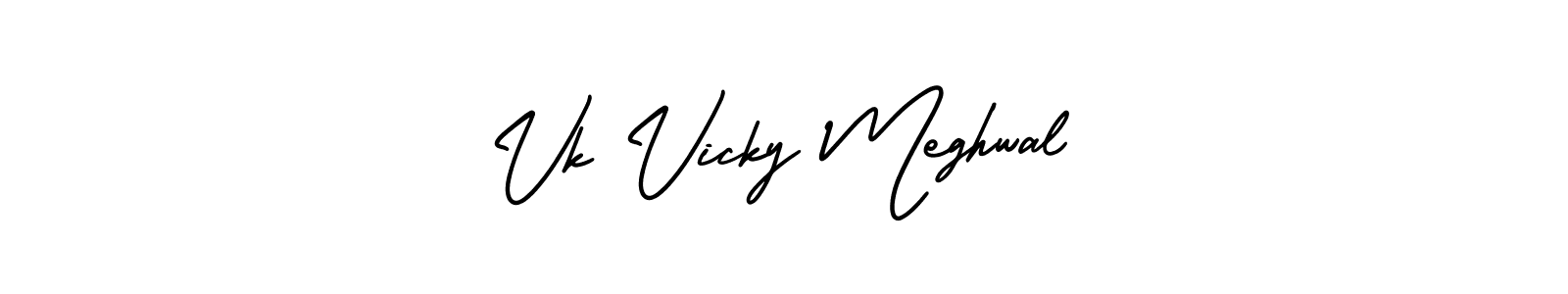 AmerikaSignatureDemo-Regular is a professional signature style that is perfect for those who want to add a touch of class to their signature. It is also a great choice for those who want to make their signature more unique. Get Vk Vicky Meghwal name to fancy signature for free. Vk Vicky Meghwal signature style 3 images and pictures png