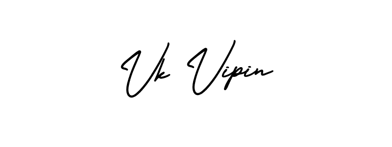 The best way (AmerikaSignatureDemo-Regular) to make a short signature is to pick only two or three words in your name. The name Vk Vipin include a total of six letters. For converting this name. Vk Vipin signature style 3 images and pictures png