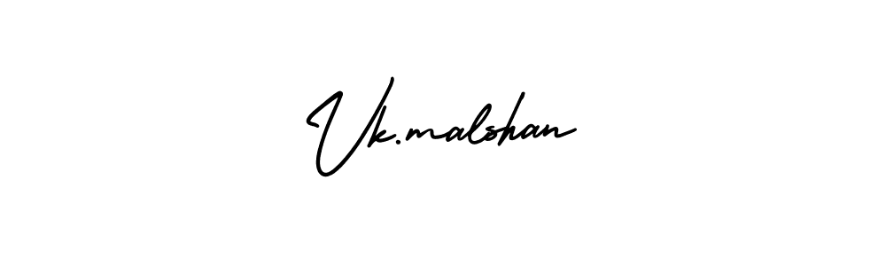 The best way (AmerikaSignatureDemo-Regular) to make a short signature is to pick only two or three words in your name. The name Vk.malshan include a total of six letters. For converting this name. Vk.malshan signature style 3 images and pictures png