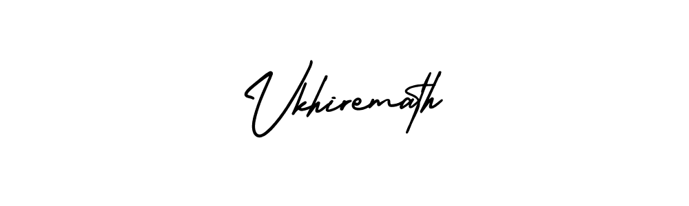 How to make Vkhiremath name signature. Use AmerikaSignatureDemo-Regular style for creating short signs online. This is the latest handwritten sign. Vkhiremath signature style 3 images and pictures png