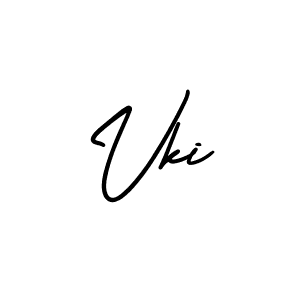 How to make Vki name signature. Use AmerikaSignatureDemo-Regular style for creating short signs online. This is the latest handwritten sign. Vki signature style 3 images and pictures png