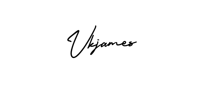 Vkjames stylish signature style. Best Handwritten Sign (AmerikaSignatureDemo-Regular) for my name. Handwritten Signature Collection Ideas for my name Vkjames. Vkjames signature style 3 images and pictures png