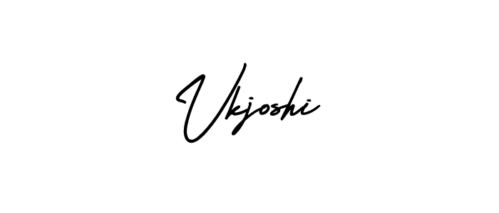 The best way (AmerikaSignatureDemo-Regular) to make a short signature is to pick only two or three words in your name. The name Vkjoshi include a total of six letters. For converting this name. Vkjoshi signature style 3 images and pictures png