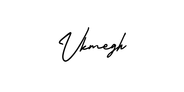 The best way (AmerikaSignatureDemo-Regular) to make a short signature is to pick only two or three words in your name. The name Vkmegh include a total of six letters. For converting this name. Vkmegh signature style 3 images and pictures png