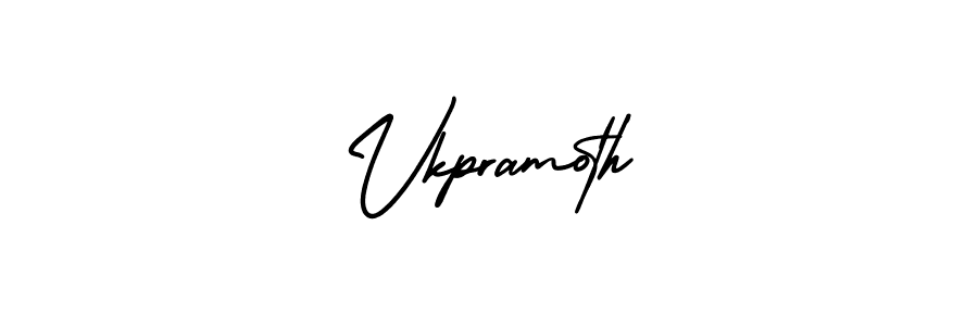 Use a signature maker to create a handwritten signature online. With this signature software, you can design (AmerikaSignatureDemo-Regular) your own signature for name Vkpramoth. Vkpramoth signature style 3 images and pictures png