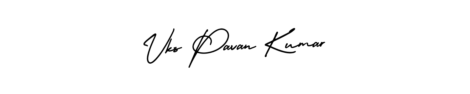 Design your own signature with our free online signature maker. With this signature software, you can create a handwritten (AmerikaSignatureDemo-Regular) signature for name Vks Pavan Kumar. Vks Pavan Kumar signature style 3 images and pictures png