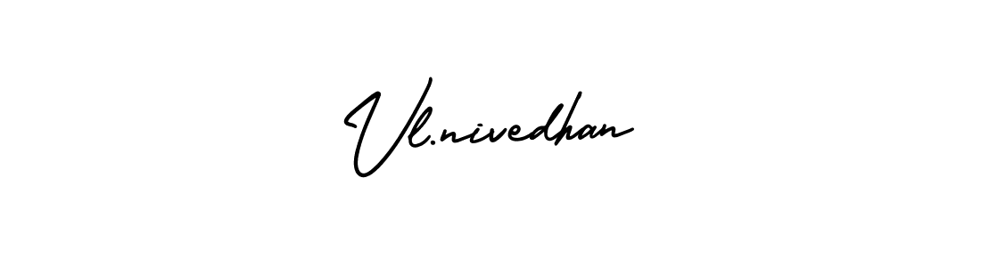How to make Vl.nivedhan name signature. Use AmerikaSignatureDemo-Regular style for creating short signs online. This is the latest handwritten sign. Vl.nivedhan signature style 3 images and pictures png
