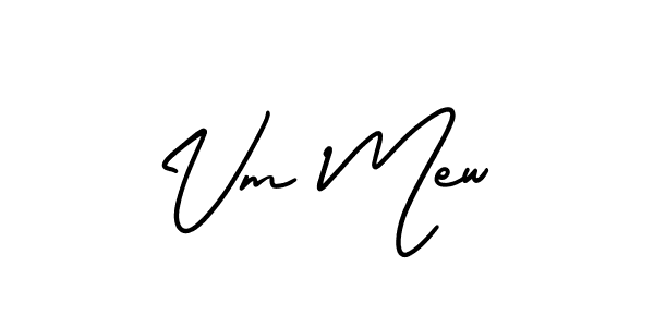 How to make Vm Mew name signature. Use AmerikaSignatureDemo-Regular style for creating short signs online. This is the latest handwritten sign. Vm Mew signature style 3 images and pictures png