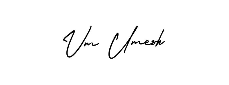 Create a beautiful signature design for name Vm Umesh. With this signature (AmerikaSignatureDemo-Regular) fonts, you can make a handwritten signature for free. Vm Umesh signature style 3 images and pictures png