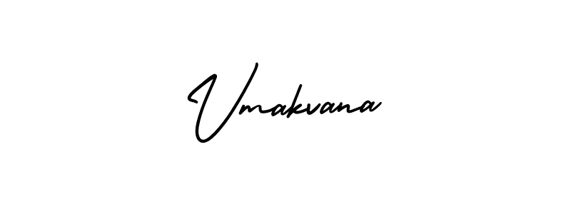 The best way (AmerikaSignatureDemo-Regular) to make a short signature is to pick only two or three words in your name. The name Vmakvana include a total of six letters. For converting this name. Vmakvana signature style 3 images and pictures png