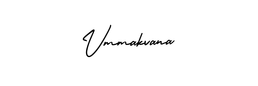 You should practise on your own different ways (AmerikaSignatureDemo-Regular) to write your name (Vmmakvana) in signature. don't let someone else do it for you. Vmmakvana signature style 3 images and pictures png