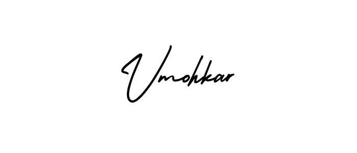 You should practise on your own different ways (AmerikaSignatureDemo-Regular) to write your name (Vmohkar) in signature. don't let someone else do it for you. Vmohkar signature style 3 images and pictures png