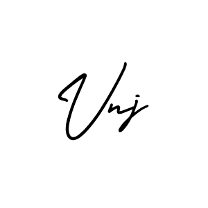 You should practise on your own different ways (AmerikaSignatureDemo-Regular) to write your name (Vnj) in signature. don't let someone else do it for you. Vnj signature style 3 images and pictures png