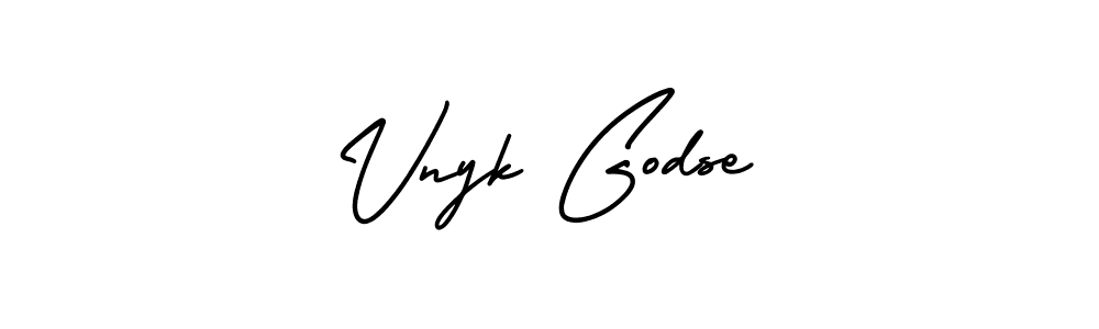 Use a signature maker to create a handwritten signature online. With this signature software, you can design (AmerikaSignatureDemo-Regular) your own signature for name Vnyk Godse. Vnyk Godse signature style 3 images and pictures png