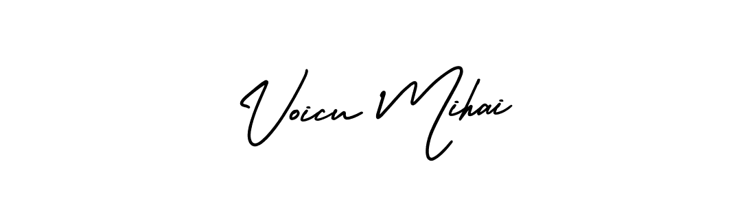 The best way (AmerikaSignatureDemo-Regular) to make a short signature is to pick only two or three words in your name. The name Voicu Mihai include a total of six letters. For converting this name. Voicu Mihai signature style 3 images and pictures png