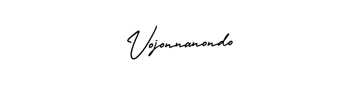 The best way (AmerikaSignatureDemo-Regular) to make a short signature is to pick only two or three words in your name. The name Vojonnanondo include a total of six letters. For converting this name. Vojonnanondo signature style 3 images and pictures png