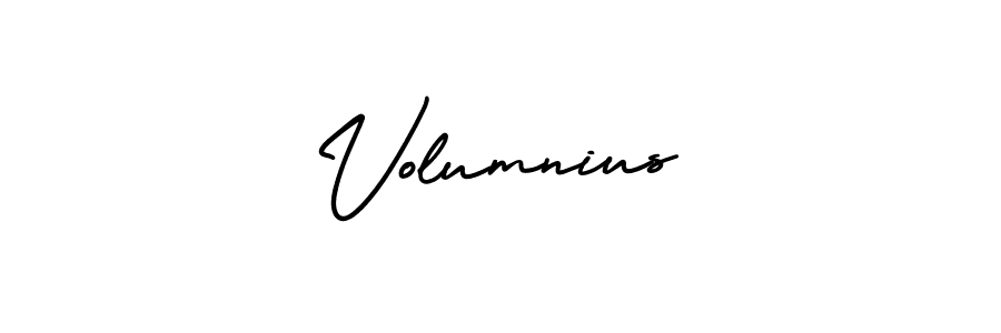 How to make Volumnius name signature. Use AmerikaSignatureDemo-Regular style for creating short signs online. This is the latest handwritten sign. Volumnius signature style 3 images and pictures png