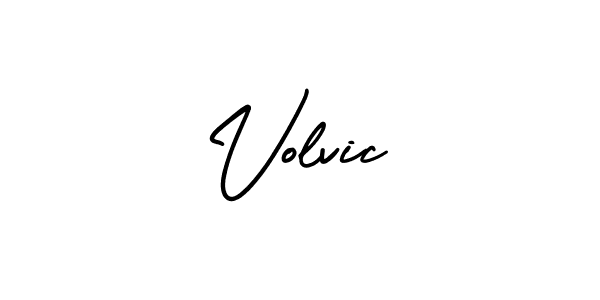 How to make Volvic name signature. Use AmerikaSignatureDemo-Regular style for creating short signs online. This is the latest handwritten sign. Volvic signature style 3 images and pictures png