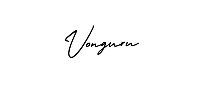 How to make Vonguru name signature. Use AmerikaSignatureDemo-Regular style for creating short signs online. This is the latest handwritten sign. Vonguru signature style 3 images and pictures png