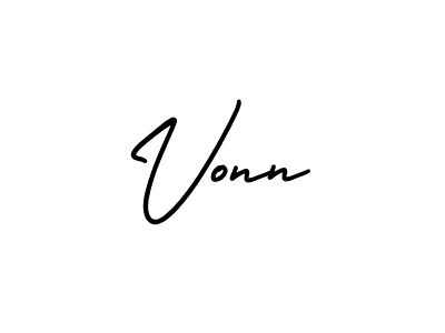 Use a signature maker to create a handwritten signature online. With this signature software, you can design (AmerikaSignatureDemo-Regular) your own signature for name Vonn. Vonn signature style 3 images and pictures png