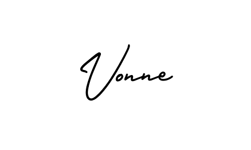 You should practise on your own different ways (AmerikaSignatureDemo-Regular) to write your name (Vonne) in signature. don't let someone else do it for you. Vonne signature style 3 images and pictures png