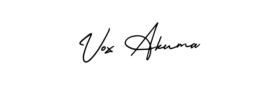 if you are searching for the best signature style for your name Vox Akuma. so please give up your signature search. here we have designed multiple signature styles  using AmerikaSignatureDemo-Regular. Vox Akuma signature style 3 images and pictures png