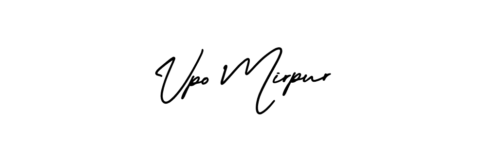 The best way (AmerikaSignatureDemo-Regular) to make a short signature is to pick only two or three words in your name. The name Vpo Mirpur include a total of six letters. For converting this name. Vpo Mirpur signature style 3 images and pictures png