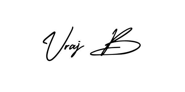 Make a beautiful signature design for name Vraj B. With this signature (AmerikaSignatureDemo-Regular) style, you can create a handwritten signature for free. Vraj B signature style 3 images and pictures png