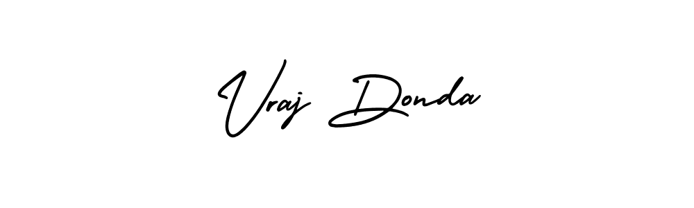 How to make Vraj Donda name signature. Use AmerikaSignatureDemo-Regular style for creating short signs online. This is the latest handwritten sign. Vraj Donda signature style 3 images and pictures png