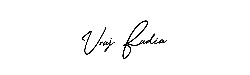 Vraj Fadia stylish signature style. Best Handwritten Sign (AmerikaSignatureDemo-Regular) for my name. Handwritten Signature Collection Ideas for my name Vraj Fadia. Vraj Fadia signature style 3 images and pictures png