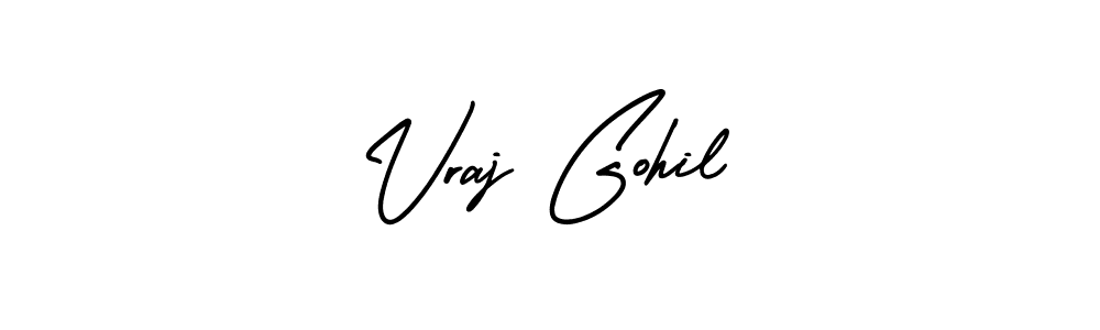 How to Draw Vraj Gohil signature style? AmerikaSignatureDemo-Regular is a latest design signature styles for name Vraj Gohil. Vraj Gohil signature style 3 images and pictures png