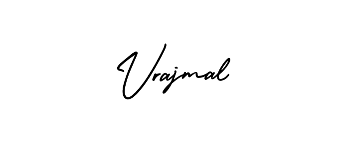 You should practise on your own different ways (AmerikaSignatureDemo-Regular) to write your name (Vrajmal) in signature. don't let someone else do it for you. Vrajmal signature style 3 images and pictures png