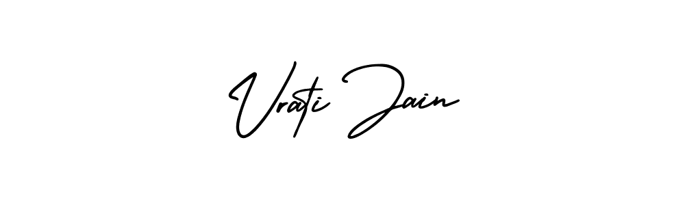 Make a beautiful signature design for name Vrati Jain. With this signature (AmerikaSignatureDemo-Regular) style, you can create a handwritten signature for free. Vrati Jain signature style 3 images and pictures png
