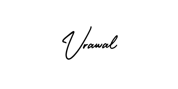 The best way (AmerikaSignatureDemo-Regular) to make a short signature is to pick only two or three words in your name. The name Vrawal include a total of six letters. For converting this name. Vrawal signature style 3 images and pictures png