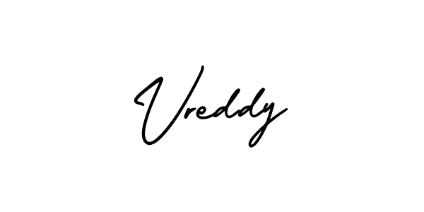 How to make Vreddy signature? AmerikaSignatureDemo-Regular is a professional autograph style. Create handwritten signature for Vreddy name. Vreddy signature style 3 images and pictures png