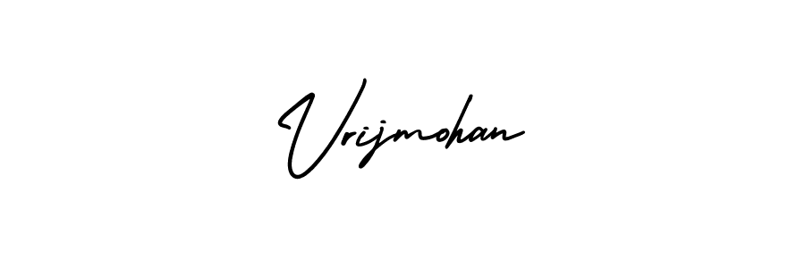 You should practise on your own different ways (AmerikaSignatureDemo-Regular) to write your name (Vrijmohan) in signature. don't let someone else do it for you. Vrijmohan signature style 3 images and pictures png