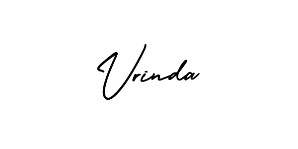 It looks lik you need a new signature style for name Vrinda. Design unique handwritten (AmerikaSignatureDemo-Regular) signature with our free signature maker in just a few clicks. Vrinda signature style 3 images and pictures png