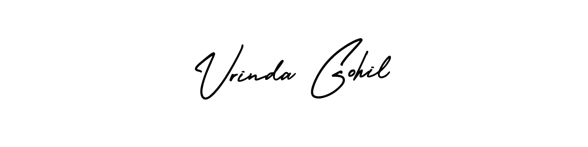 How to make Vrinda Gohil name signature. Use AmerikaSignatureDemo-Regular style for creating short signs online. This is the latest handwritten sign. Vrinda Gohil signature style 3 images and pictures png