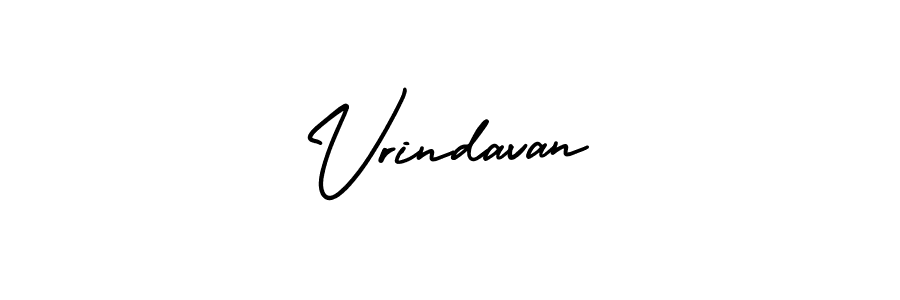 You should practise on your own different ways (AmerikaSignatureDemo-Regular) to write your name (Vrindavan) in signature. don't let someone else do it for you. Vrindavan signature style 3 images and pictures png