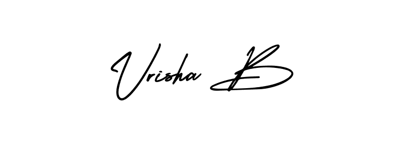 Create a beautiful signature design for name Vrisha B. With this signature (AmerikaSignatureDemo-Regular) fonts, you can make a handwritten signature for free. Vrisha B signature style 3 images and pictures png