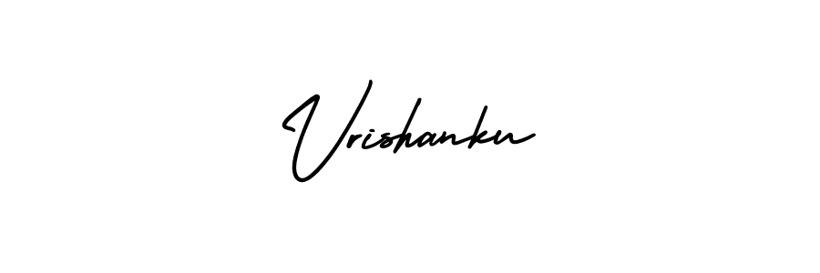 You should practise on your own different ways (AmerikaSignatureDemo-Regular) to write your name (Vrishanku) in signature. don't let someone else do it for you. Vrishanku signature style 3 images and pictures png