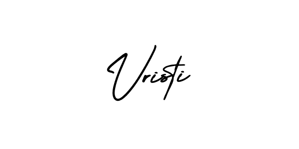 You should practise on your own different ways (AmerikaSignatureDemo-Regular) to write your name (Vristi) in signature. don't let someone else do it for you. Vristi signature style 3 images and pictures png