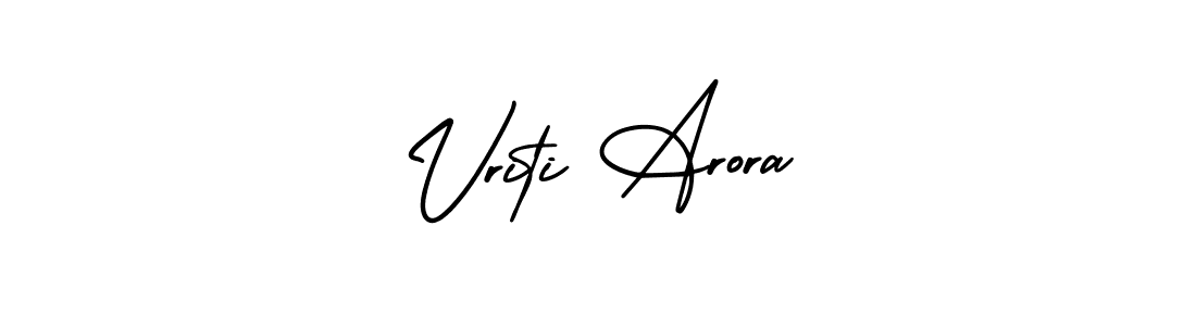 How to make Vriti Arora name signature. Use AmerikaSignatureDemo-Regular style for creating short signs online. This is the latest handwritten sign. Vriti Arora signature style 3 images and pictures png