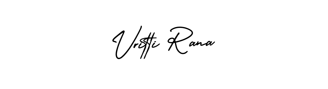 The best way (AmerikaSignatureDemo-Regular) to make a short signature is to pick only two or three words in your name. The name Vritti Rana include a total of six letters. For converting this name. Vritti Rana signature style 3 images and pictures png